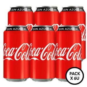 Coca Cola  SIN AZUCARES Lata Pack 6 u x 310 ml